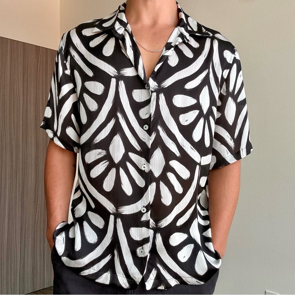 Zara Stylish Black and White Button Down
